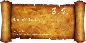 Barhó Ida névjegykártya
