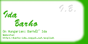 ida barho business card